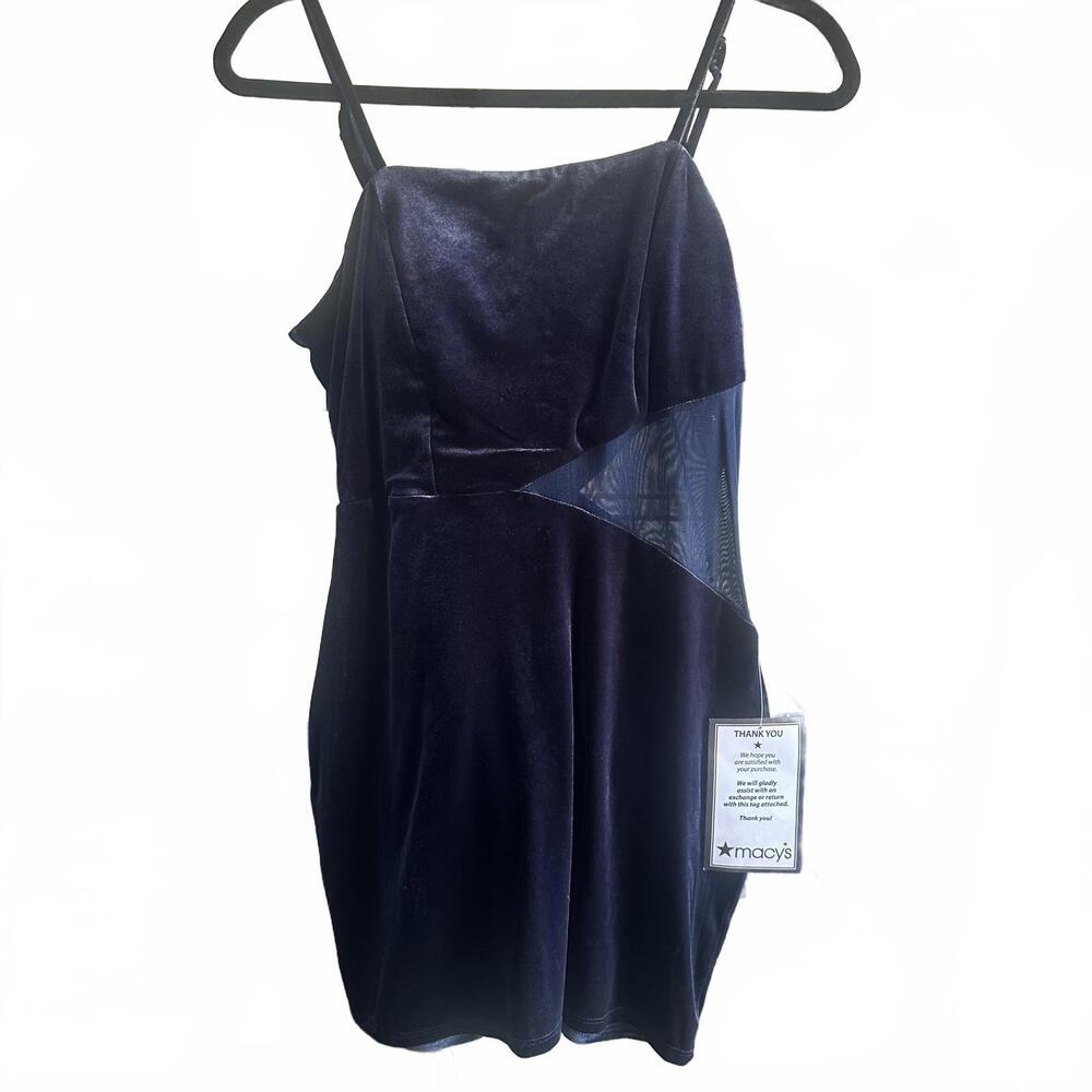 Trixxi Women's Velvet Dress - Slip Dress Sheer Accents